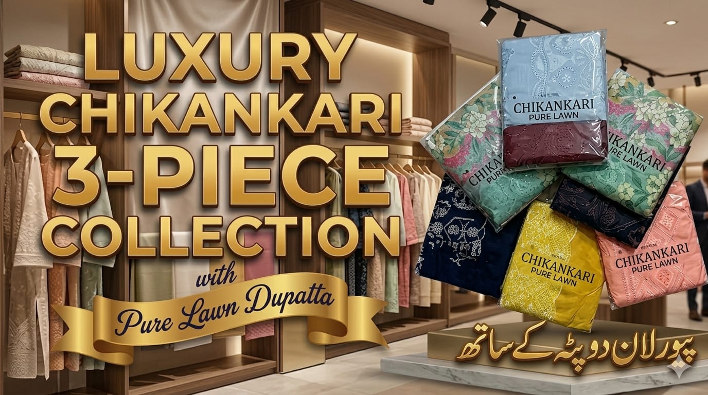 chikankari 3 piece branded collection!!!